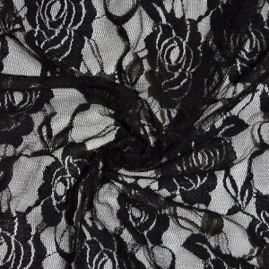 Гипюр тонкий стрейчевый 2488 черный