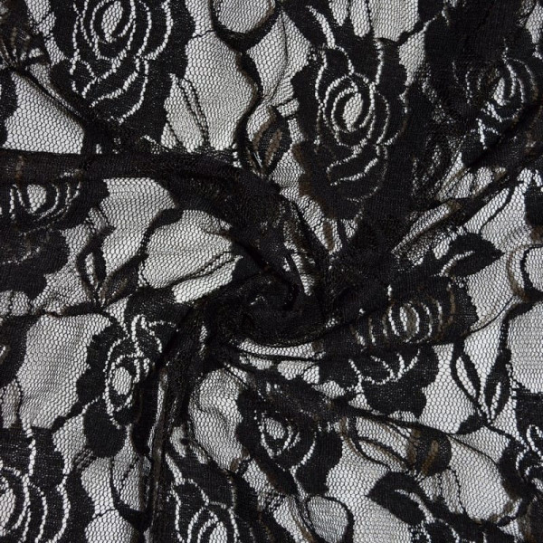 Гипюр тонкий стрейчевый 2488 черный