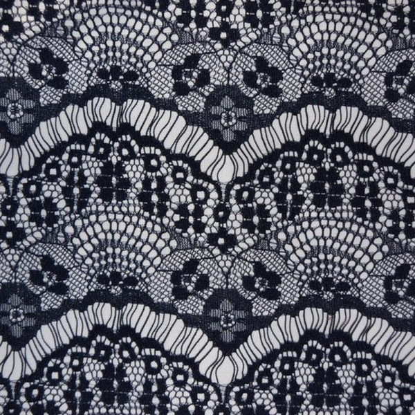 Гипюр тонкий стрейчевый 2678C1 темно-синий