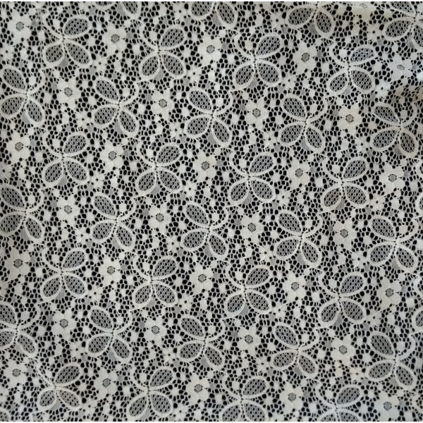 Гипюр набивной стрейчевый 10544D3C2 молочный