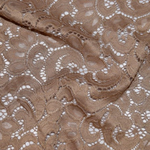 Гипюр набивной стрейчевый 15721D2C5 холодный бежевый