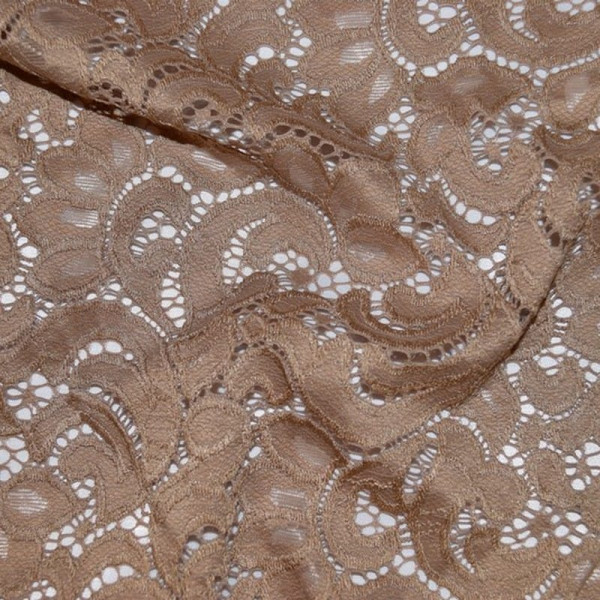 Гипюр набивной стрейчевый 15721D2C5 холодный бежевый
