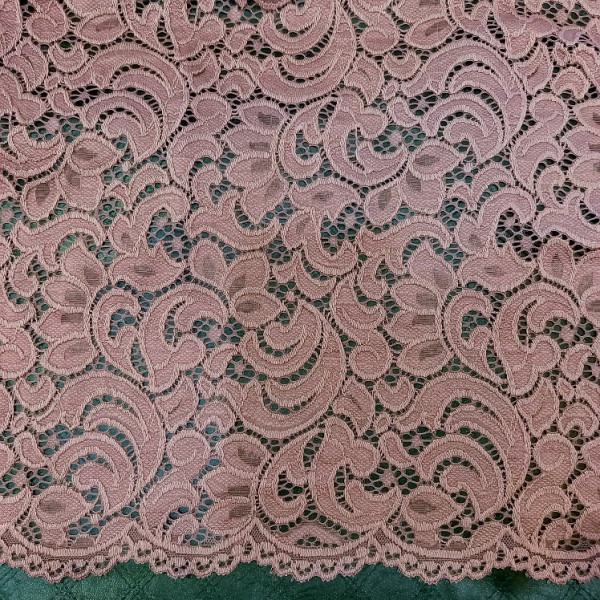 Гипюр набивной стрейчевый 4002C7 темно-зеленый