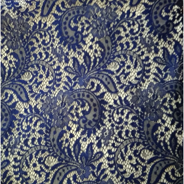 Гипюр набивной 12439C4 темно-синий
