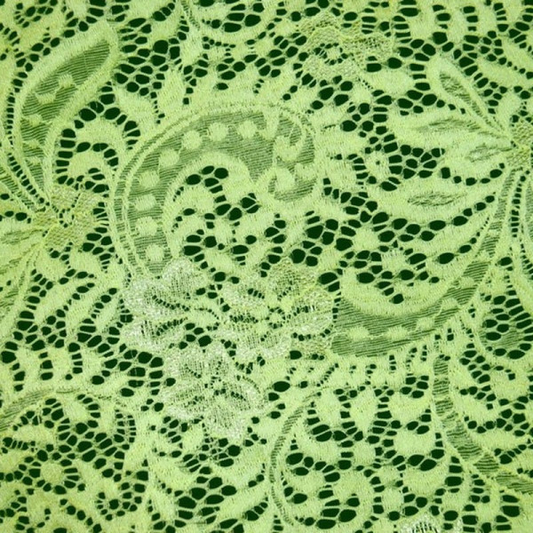 Гипюр набивной стрейчевый 15670C3 лайм