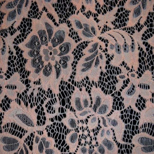 Гипюр набивной стрейчевый 2677C3 персиковый