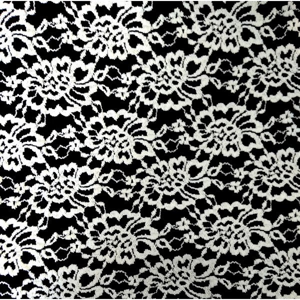 Гипюр набивной 9804D115C1 черный с белым