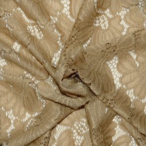 Гипюр набивной стрейчевый 15385C3 бежевый