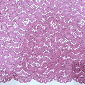 Гипюр набивной стрейчевый 4204D1C2 лавандово-розовый