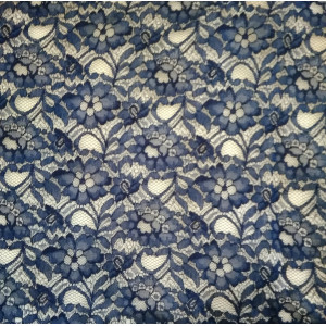 Гипюр набивной 2907D1C2 темно-синий