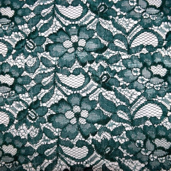 Гипюр набивной 2907D1C3 темно-зеленый