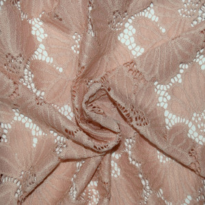 Гипюр набивной стрейчевый 15385C7 пудровый