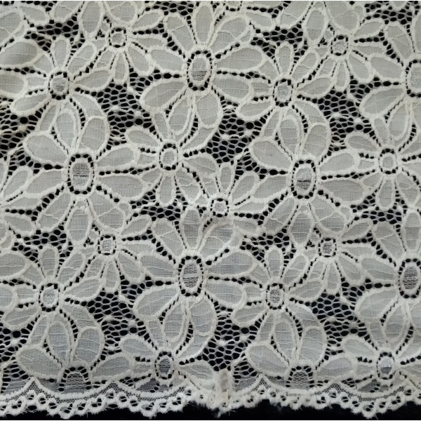 Гипюр набивной стрейчевый 15425C3 молочный