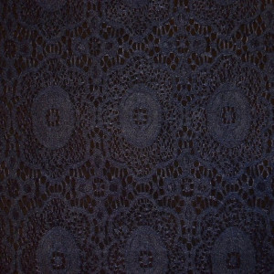 Гипюр набивной стрейчевый 2002C6 темно-синий