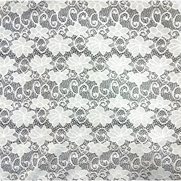 Гипюр набивной стрейчевый 10105D5C5 белый