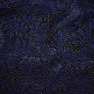 Гипюр набивной стрейчевый 15670C2 темно-синий