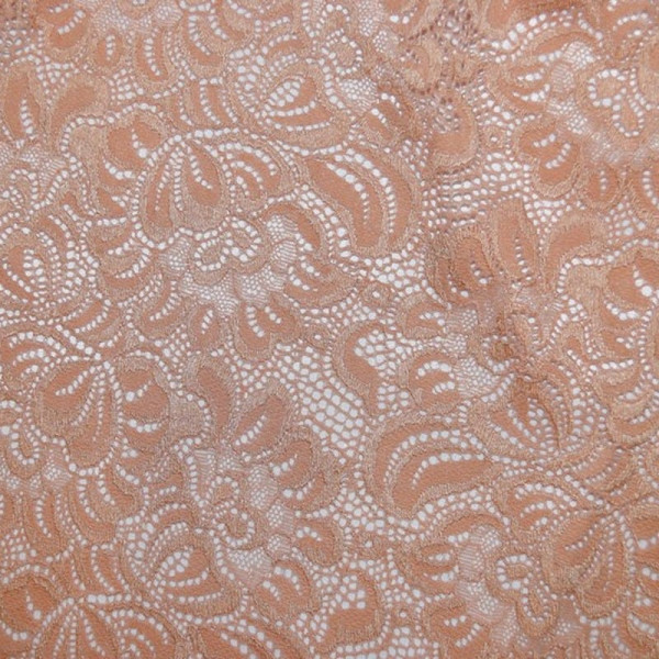 Гипюр набивной стрейчевый 15629D1C3 персиковый