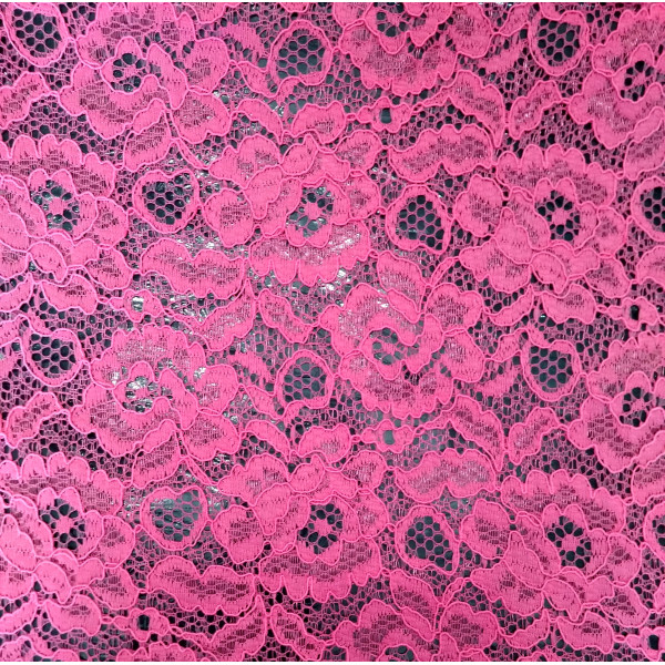 Гипюр набивной 9803C5 розово-коралловый