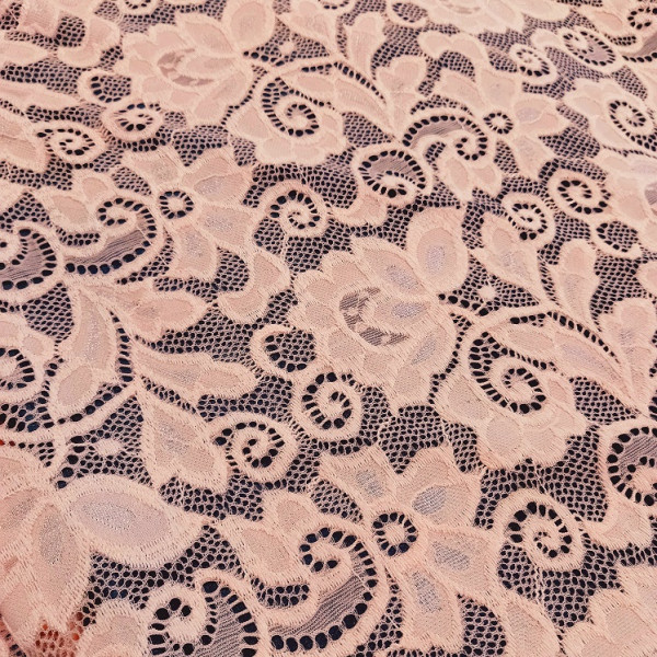 Гипюр набивной стрейчевый 2776D1C4 светло-бежевый