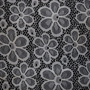 Гипюр набивной стрейчевый 15419D2C1 молочный