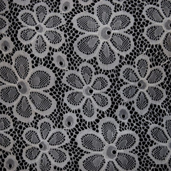 Гипюр набивной стрейчевый 15419D2C1 молочный