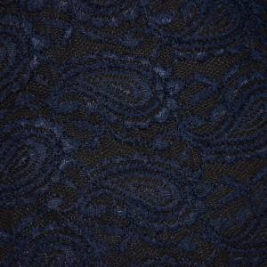 Гипюр набивной стрейчевый 8898 темно-синий
