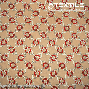 Хлопок абстракция 3874D1C1 колечки, бежевый