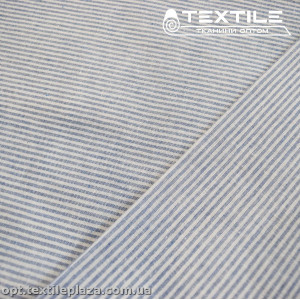 Хлопок полоска 4021D1C1 бело-голубой