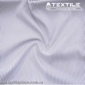 Хлопок полоска 4166D2C2 рубашечный, индиго-белый