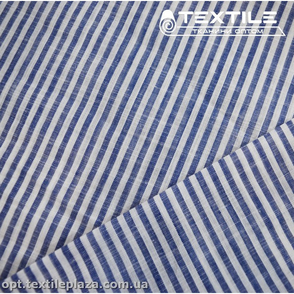 Хлопок полоска 4181D3C2 индиго-белый