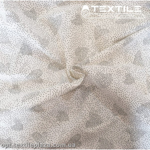 Хлопок абстракция 3874D3C1 сердечки черные, белый