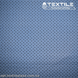 Хлопок цветы 4092D3C2 темно-синие, голубой