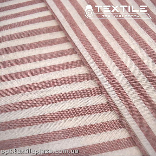 Хлопок полоска 12993D1C4 бело-бордовый