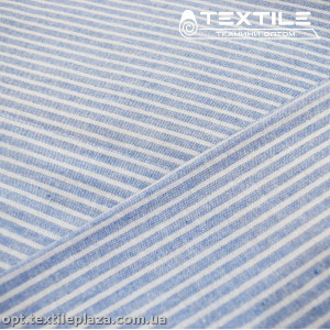 Хлопок полоска 4026D1C3 бело-голубой