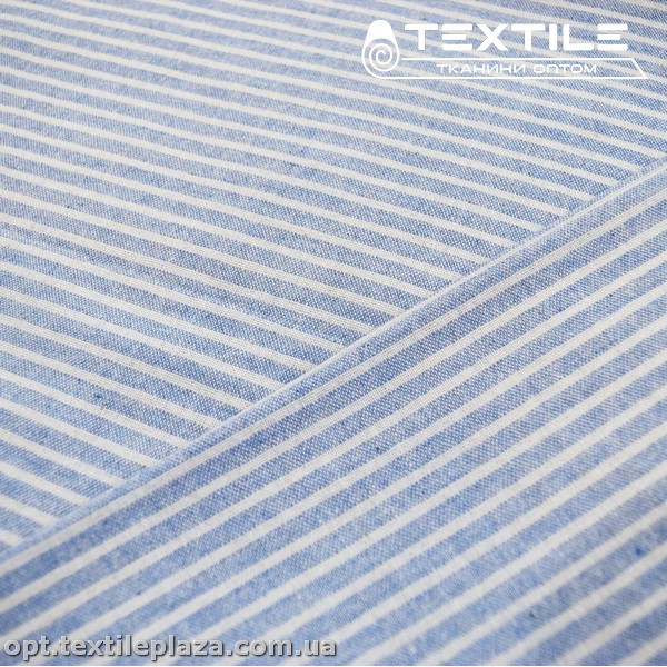 Хлопок полоска 4026D1C3 бело-голубой