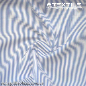 Хлопок полоска 4166D2C3 рубашечный, бело-голубой