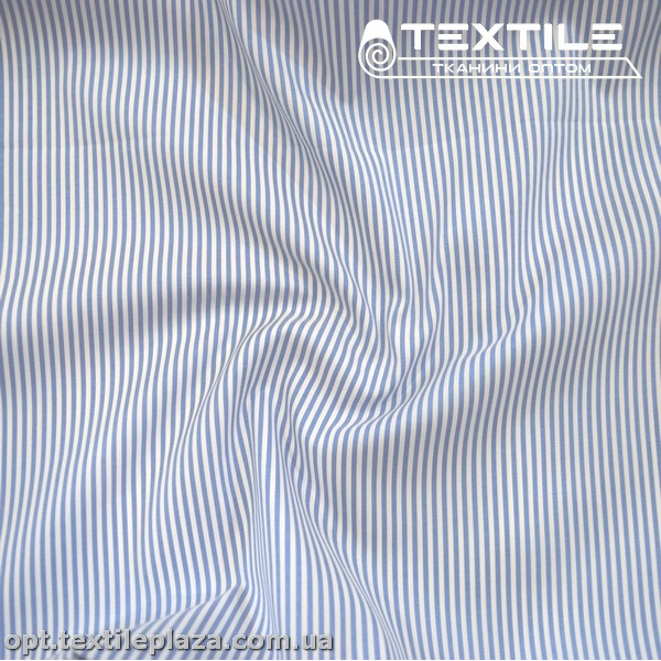 Хлопок полоска 4166D2C3 рубашечный, бело-голубой
