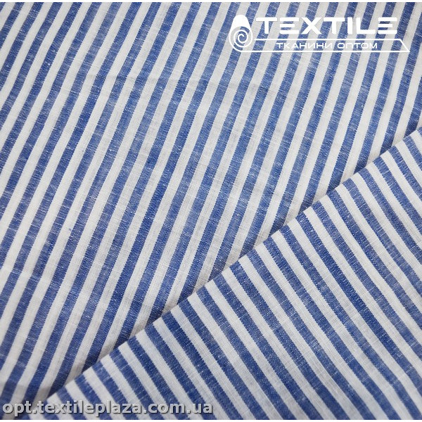 Хлопок полоска 4181D3C3 сине-белый