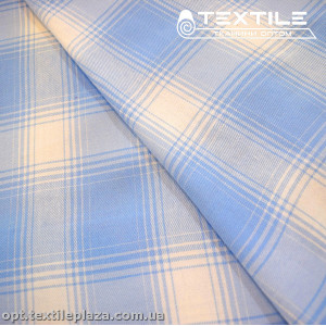 Хлопок клетка 14517D1C1 бело-голубой