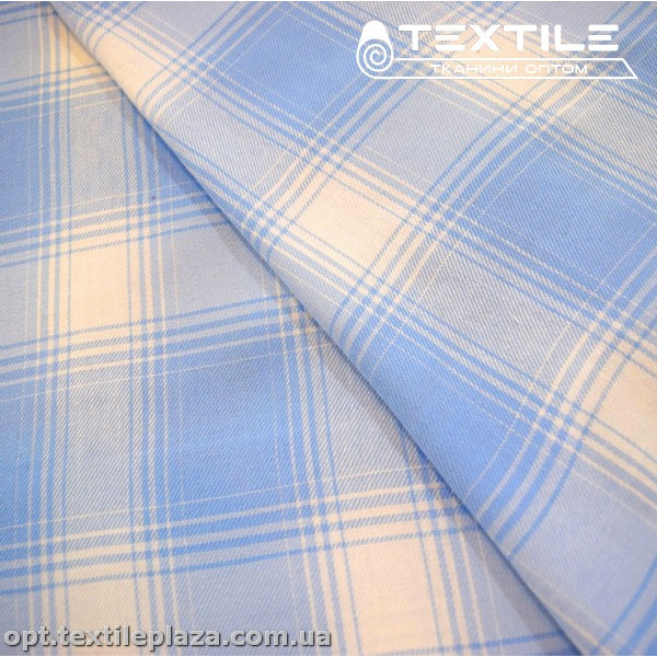 Хлопок клетка 14517D1C1 бело-голубой