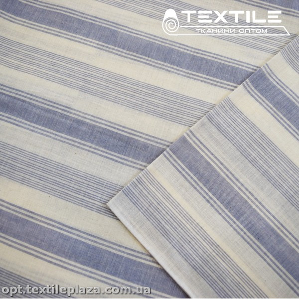 Хлопок полоска 4031D1C2 бело-сиреневая