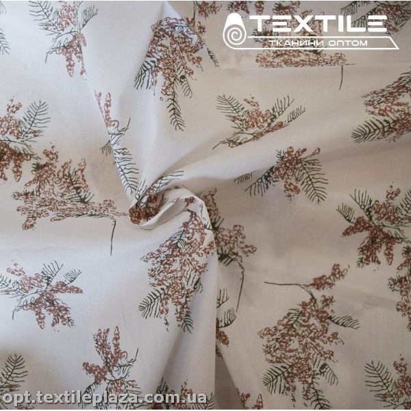 Хлопок цветы 3874D7C1 горчичные, белый