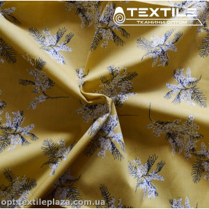 Хлопок цветы 3874D7C2 белые, горчичный