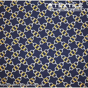 Хлопок абстракция 3874D1C2 колечки, темно-синий