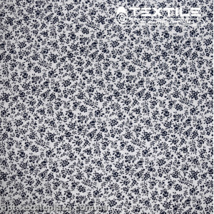 Хлопок цветы 2748D17C1 темно-синие, белый