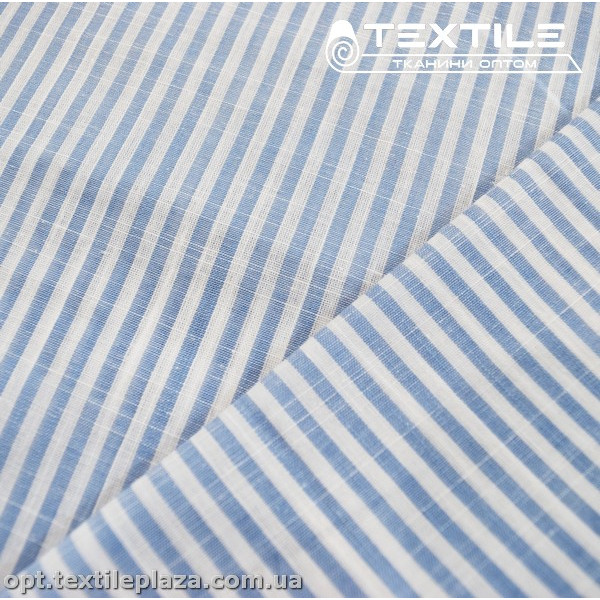 Хлопок полоска 4023D3C1 рубашечный, бело-голубой