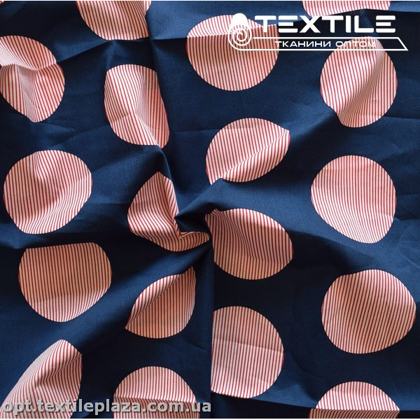 Хлопок горошек 3874D13C2 красный, темно-синий