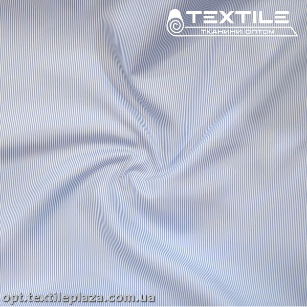 Хлопок полоска 4164D1C3 рубашечный, бело-голубой