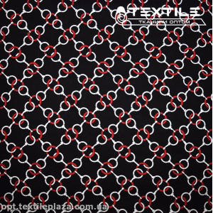 Хлопок абстракция 3874D1C3 колечки, черный