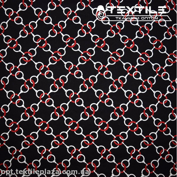 Хлопок абстракция 3874D1C3 колечки, черный